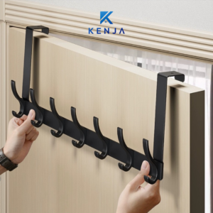 KENJA Hanger Gantungan Baju Double Hook 6 7 8 Kait – Tempel Kuat Tanpa Paku, Anti Karat, Serbaguna